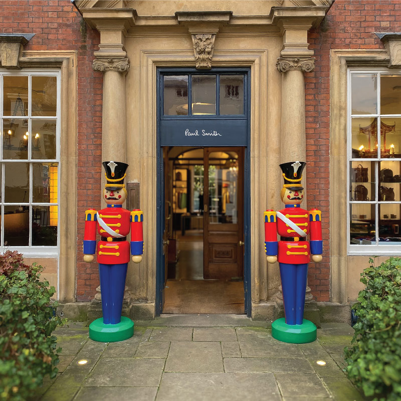 Paul Smith shop front featuring bespoke made nutcracker dolls